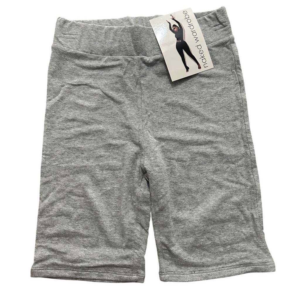 Naked Wardrobe Womens Heather Gray High Waisted Biker Shorts NW-P0002 Size M NEW